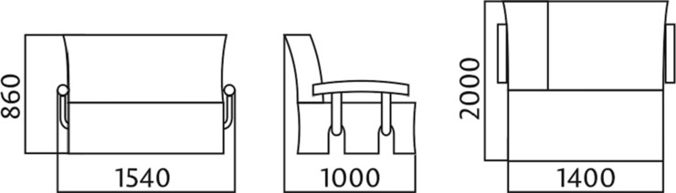 Диван прямой Аккордеон с боковинами, спальное место 1400 во Владикавказе - изображение 4