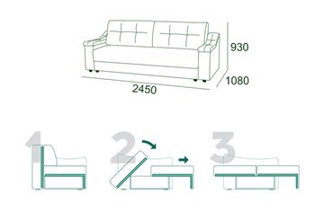 Прямой диван Мальта 3 Тик-так БД во Владикавказе - изображение 6