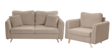 Комплект мебели Бертон бежевый диван+ кресло во Владикавказе