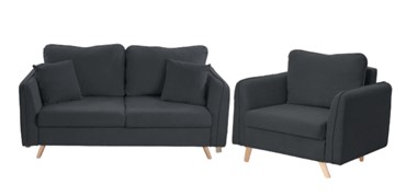 Комплект мебели Бертон графит диван+ кресло во Владикавказе