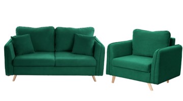 Комплект мебели Бертон изумрудный диван+ кресло во Владикавказе