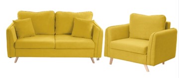 Комплект мебели Бертон желтый диван+ кресло во Владикавказе