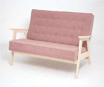 Прямой диван Ретро, двухместный (беленый дуб / RS 12 - розовый) во Владикавказе