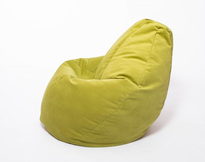 Кресло-мешок Груша малое, велюр однотон, травянное во Владикавказе - изображение 2