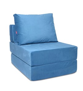 Кресло бескаркасное Окта, велюр синий во Владикавказе