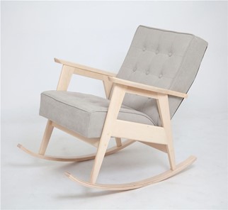 Кресло-качалка Ретро (беленый дуб / 02 - светло-серый) во Владикавказе