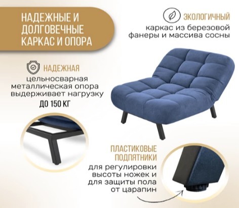 Кресло на ножках Абри опора металл (синий) во Владикавказе - изображение 10