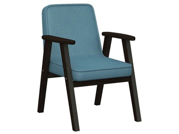 Кресло в гостиную Ретро ткань голубой, каркас венге во Владикавказе
