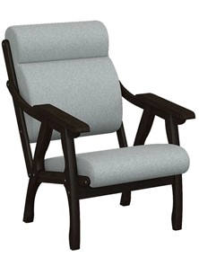 Кресло в гостиную Вега 10 ткань серый, каркас венге во Владикавказе