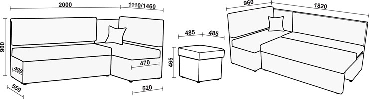Угловой кухонный диван Нео КМ 3 с механизмом 2000*1110 во Владикавказе - изображение 20