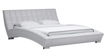 Кровать в спальню Оливия 160 арт. Марика 483 к/з (белый) с основанием во Владикавказе - предосмотр