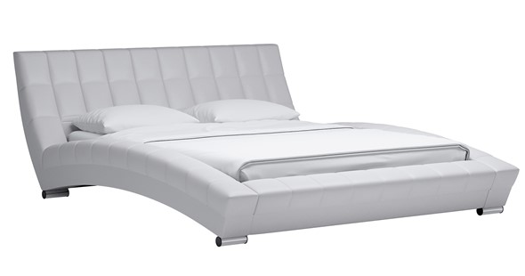 Кровать в спальню Оливия 160 арт. Марика 483 к/з (белый) с основанием во Владикавказе - изображение