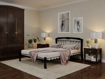 Кровать в спальню Муза 4 Лайт, 1600, черный/шоколад во Владикавказе - предосмотр