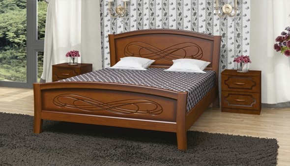 Спальная кровать Карина-16 (Орех) 140х200 во Владикавказе - изображение