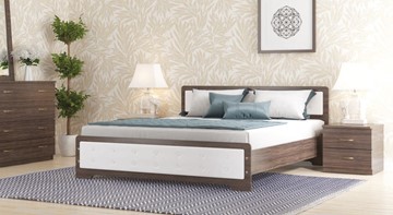 Кровать полутороспальная Золушка, 140х200 с основанием, кожзам, венге во Владикавказе