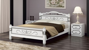 Двуспальная кровать Карина-5 (Белый Жемчуг) 160х200 во Владикавказе