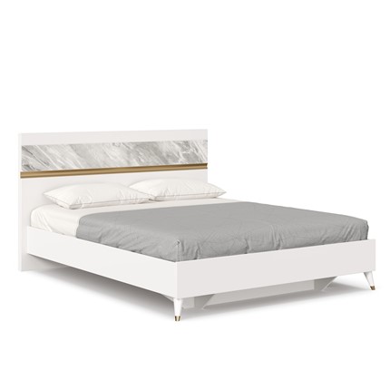 Кровать в спальню 1600 Айла ЛД 688.120.000 с основанием, Белый/Статуарио, исполнение 1 во Владикавказе - изображение
