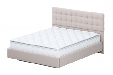 Кровать №2 (универсальная 1,6х2,0) серия №2, белый/бежевый ткань/квадро бежевый ткань во Владикавказе