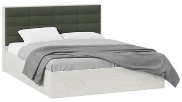 Двуспальная кровать Агата тип 1 (Дуб крафт белый, Велюр Серый) во Владикавказе