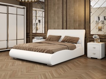 Спальная кровать Corso-8 Lite 160х200, Экокожа (Белый) во Владикавказе