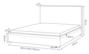 Двуспальная кровать Mono 140х200, Велюр (Monopoly Миндаль (111)) во Владикавказе - предосмотр 1