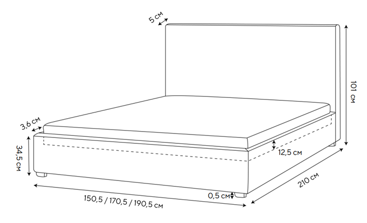 Двуспальная кровать Mono 140х200, Велюр (Monopoly Миндаль (111)) во Владикавказе - изображение 1