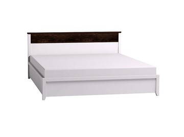 Двуспальная кровать Норвуд 31 с гибкими ламелями металл, Белый-Орех шоколадный во Владикавказе