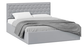 Двуспальная кровать с подъемным механизмом Порто (Велюр Confetti Silver) с заглушиной во Владикавказе