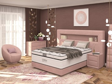 Кровать двуспальная Smart/Podium M 160х200, Флок (Велсофт Винтажный розовый) во Владикавказе