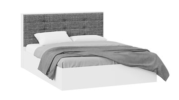 Спальная кровать с подъемным механизмом Тесса (Белый Жемчуг/Рогожка серая) во Владикавказе