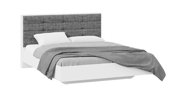Кровать 2-х спальная Тесса (Белый Жемчуг/Рогожка серая) во Владикавказе