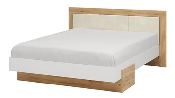 Двуспальная кровать Тоскана 1600 (Дуб крафт золотой/Белый поры глубокие) с основанием во Владикавказе