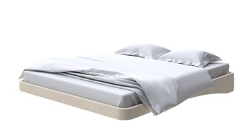 Кровать двуспальная парящая 160х200, Велюр (Ultra Песочный) во Владикавказе