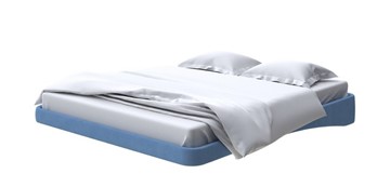 Кровать двуспальная парящая 200х200, Рогожка (Тетра Голубой) во Владикавказе