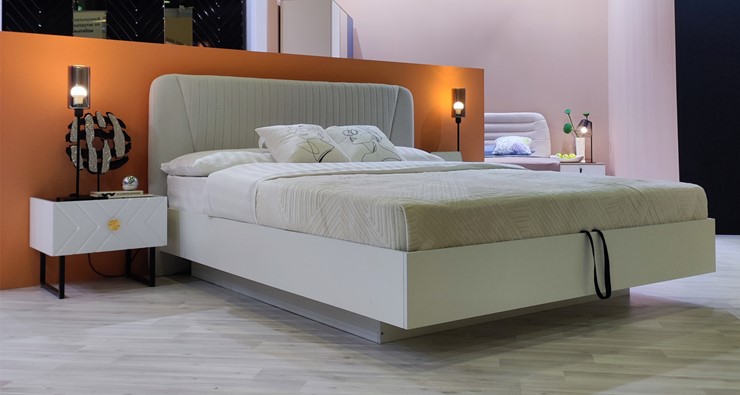 Кровать с механизмом двуспальная Марсель-11 (Белый, ткань Catania white) 1600 во Владикавказе - изображение 4