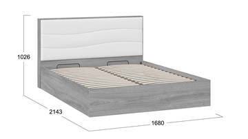Кровать с механизмом 2-спальная Миранда тип 1 (Дуб Гамильтон/Белый глянец) во Владикавказе - предосмотр 1
