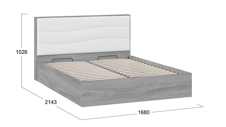 Кровать с механизмом 2-спальная Миранда тип 1 (Дуб Гамильтон/Белый глянец) во Владикавказе - изображение 1