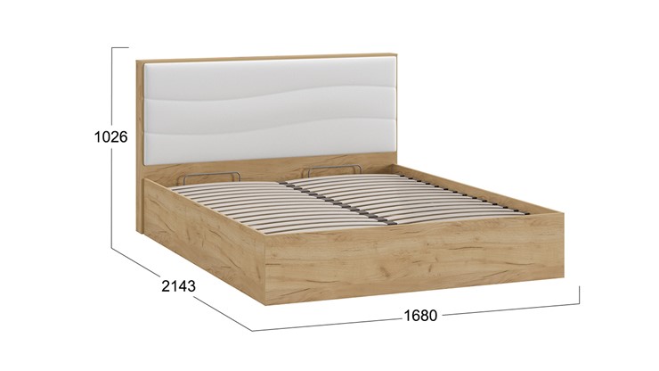 Кровать с механизмом двуспальная Миранда тип 1 (Дуб крафт золотой/Белый глянец) во Владикавказе - изображение 1