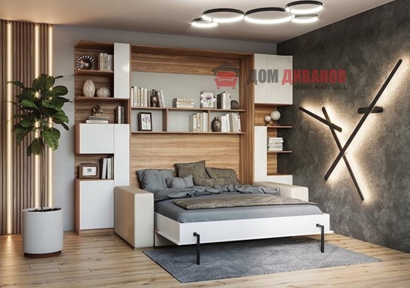 Кровать-шкаф с диваном Дина, 1400х2000 во Владикавказе - изображение