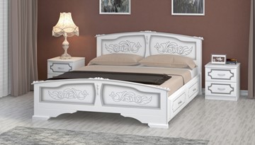 Кровать с выкатными ящиками Елена (Белый Жемчуг) 160х200 во Владикавказе