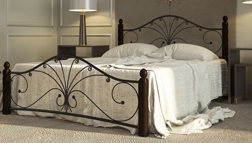 Кровать 2-спальная Фортуна 1, 1600, черный/шоколад во Владикавказе