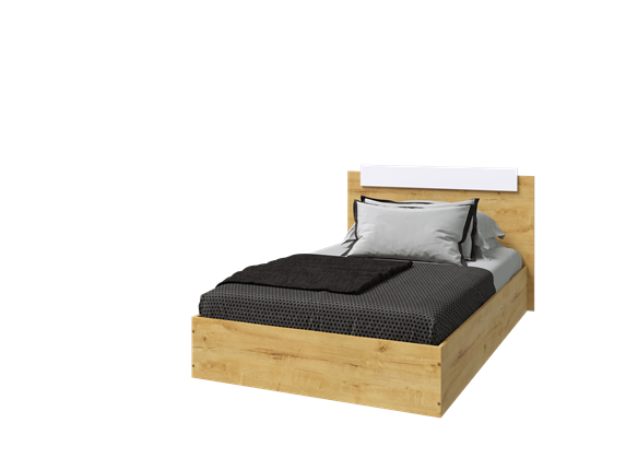 Спальная кровать Эко 900 ЛДСП, Дуб вотан/Белый во Владикавказе - изображение