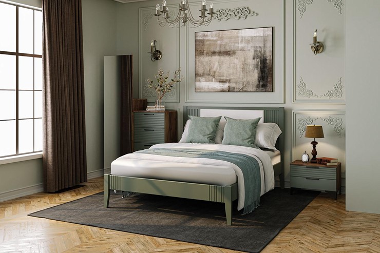 Кровать полутороспальная Бетти из массива сосны (Оливковый) 160х200 во Владикавказе - изображение 2