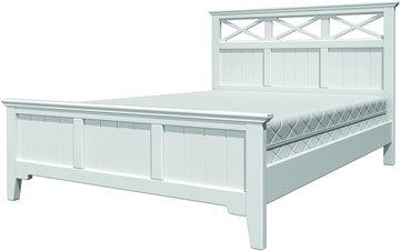 Кровать полутороспальная Грация-5 с белым карнизом (Белый Античный) 140х200 во Владикавказе