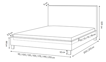 Кровать Lino 140х200, Велюр (Monopoly Прованский синий (792)) во Владикавказе - предосмотр 1
