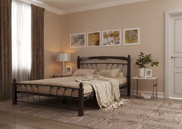 Кровать 1.5-спальная Муза 1, 1400, черный/шоколад во Владикавказе
