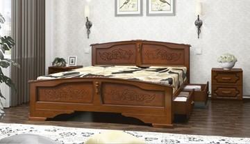Кровать с выкатными ящиками Елена (Орех) 140х200 во Владикавказе