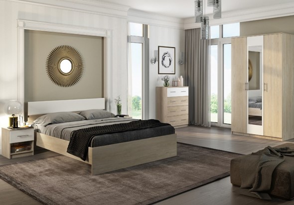 Модульная спальня Светлана, белый/дуб сонома во Владикавказе - изображение