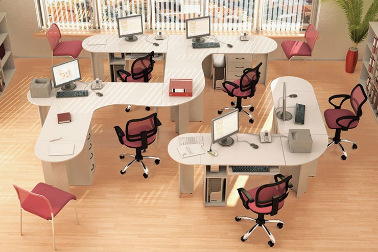 Набор мебели в офис Классик для 5 сотрудников во Владикавказе - изображение