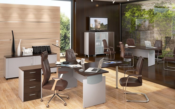 Офисная мебель OFFIX-NEW для двух сотрудников и руководителя во Владикавказе - изображение